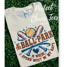 Load image into Gallery viewer, At the ball field is where I spend my days T-shirt
